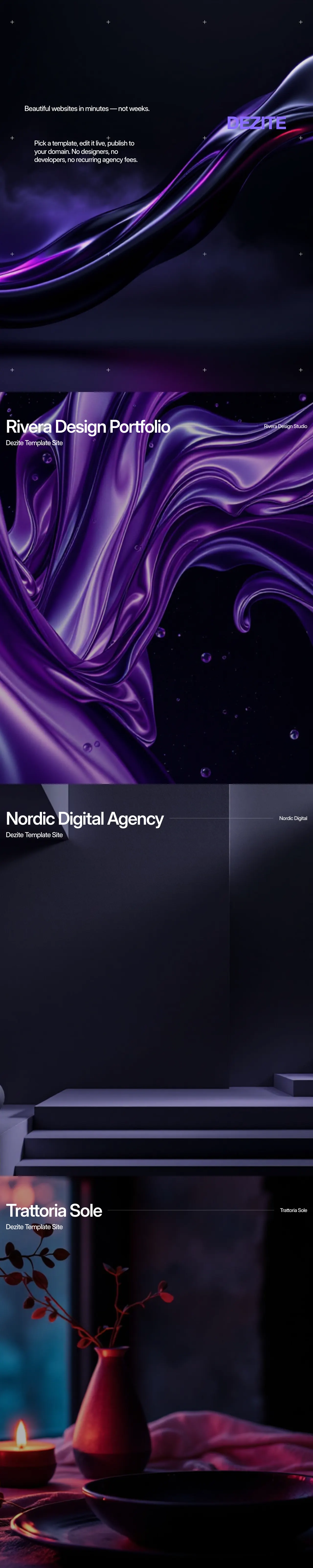 Full-page preview of the Dezite Studio template